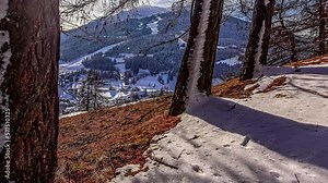 Shadows cross the mountain peaks as the sun crosses the sky - passage of time lapse Stock Video