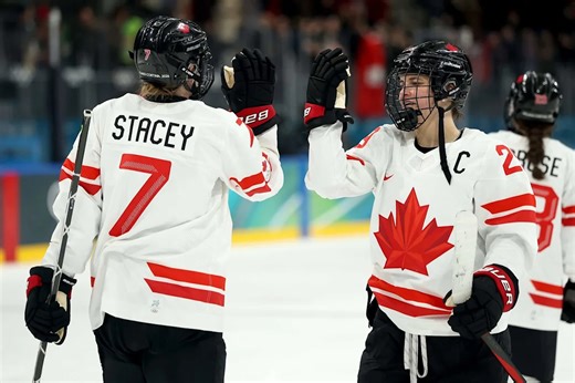 She’s married to Marie-Philip Poulin. But Laura Stacey has emerged as a star of her own for Canada