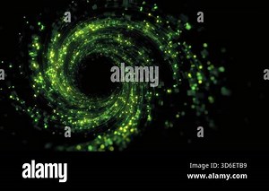 Abstract Green Swirling Energy Vortex with Particles