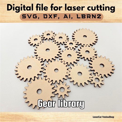 Laser Cut Gear Library – 5 Modules (M1-M5) – SVG DXF Files - Etsy