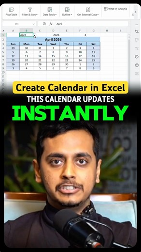 How To create Calendar in Excel ⚡️#excel #office #spreadsheet