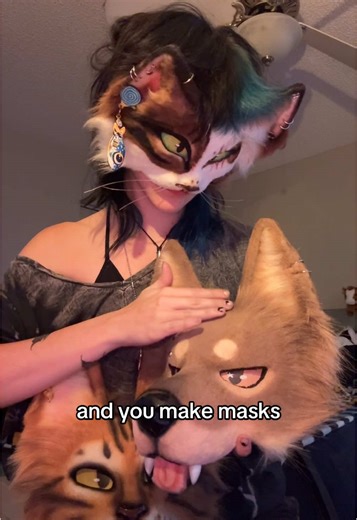 I love making masks for you guys 🐱 #therian#art#fyp#relatable#fyp#alt | Therian