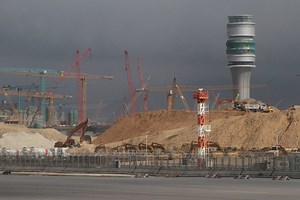 New air traffic control tower taking shape at Hong Kong International Airport as part of the three-runway system (3RS) project