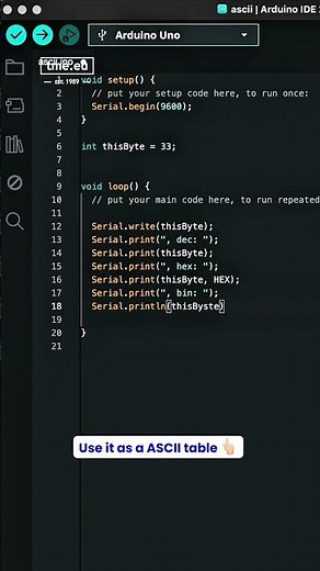 Use your Arduino as ASCII Table with Serial Communication #arduino #engineering #technology #cs