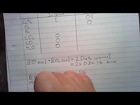 Solving the material balance for the incomplete combustion of ethane