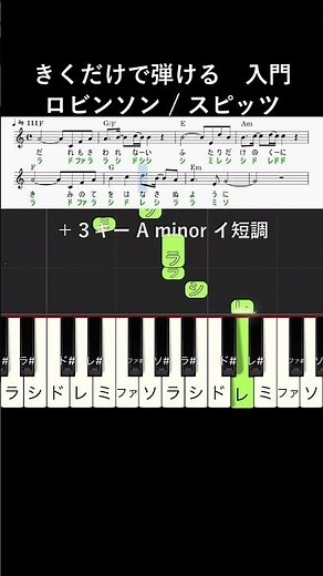 入門#ロビンソン ハ長調#きくだけで弾ける#スピッツ#shorts サビ#音感トレーニング#メロディ音名唱#piano#ピアノ初心者#簡単ピアノ#聴いて覚える楽譜#歌って覚える楽譜