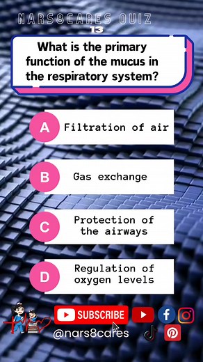 2.7K views · 96 reactions | What is the primary function of the mucus in the respiratory system? #nursing #medicine #nursingstudent #nurses #doctors #fbreels #fypシ゚ #nurselife @highlight @followers | Nursing Reference Cards | Facebook