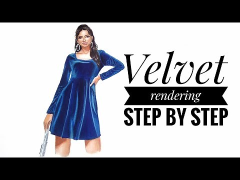How to draw velvet || Rendering velvet texture || step by step