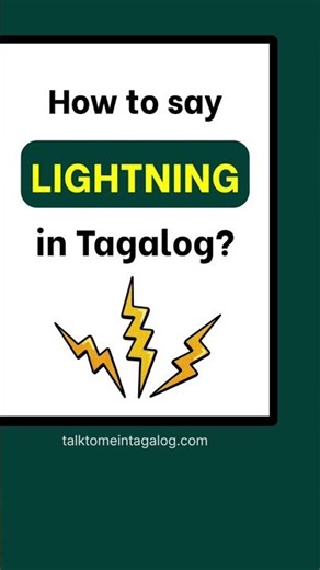 Tagalog Word for LIGHTNING | Filipino Language Lessons for English Speakers