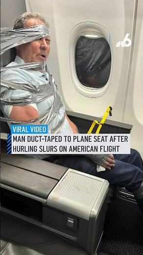 Viral video: Man duct-taped to plane seat after hurling slurs on American Airlines flight