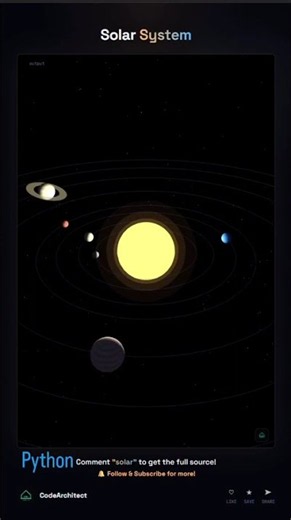 I Built the Solar System From Scratch 🚀 | 3D Animation #programming #python #coding #codearchitect