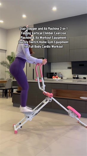 Stair Stepper and Ab Machine 2-in-1 Folding Vertical Climber Exercise Machine & Ab Workout Equipment Quickly Switch,Home Gym Equipment for Full Body Cardio Workout,300LBS Capacity.#abmachine #stairstepper #abtrainer #stairclimber #homegymequipment