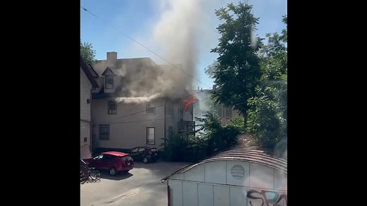 Firefighters were dispatched to the 100 block of S. Hancock Street Monday morning after multiple 911 callers reported fire at a downtown residential building. Details: https://www.cityofmadison.com/fire/daily-reports/downtown-apartment-fire-causes-significant-damage-displaces-three-units (Video submitted by Professional Fire Fighters of Wisconsin ) | City of Madison Fire Department