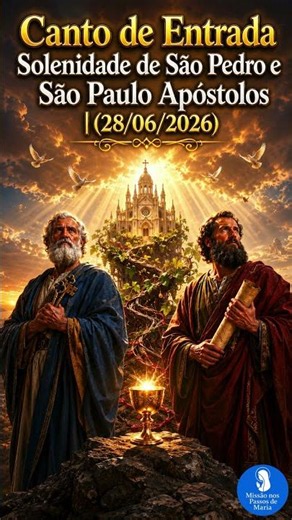 Canto de entrada para Missa da Solenidade de São Pedro e São Paulo Apóstolos | (28/06/2026)
