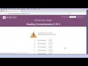 Reading section exam