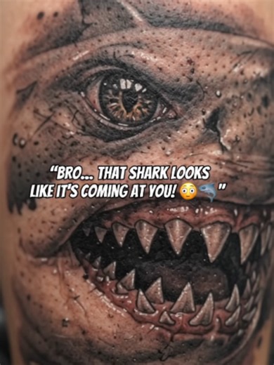 Tattoo Artist Creates Realistic Shark Tattoo