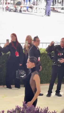 Cara Delevingne in all black at Met Gala carpet