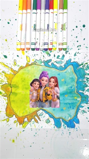 Rumi x Mira x Zoey the Ultimate Best Team with Splash Paintart 🤩✨️#kpopdemonhunters #kpop #paintart