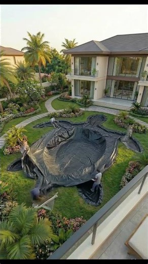 TURTLE POOL Shaped Pond Build #pool #short #construction #creativebuilds