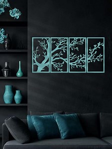 Tree Branch Wall Art | 4 Panel Split Tree SVG | Laser Cut Digital File - Etsy