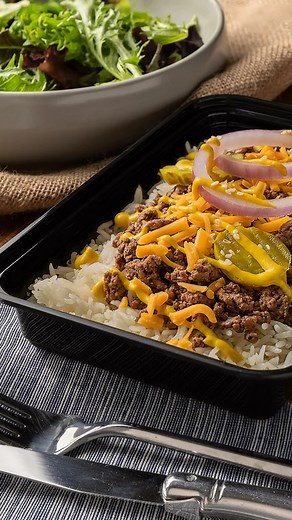 The Cheeseburger Bowl: kids’ #1 choice!🍔👑 Want something easy for the kids that they’ll actually eat? We have the meal for you! All the flavors they love - ground beef, basmati rice, cheddar cheese, pickles, and that classic burger taste - in one balanced bowl. No more battles, just happy kids and happy parents! #stlouiseasykidsmeals #healthymealsforkids #stlouisfoodie #stlouismealprep #stlountrition #stloushealthymeal St. Louis meal prep, STL convenient meals, no cooking required, crave-worth