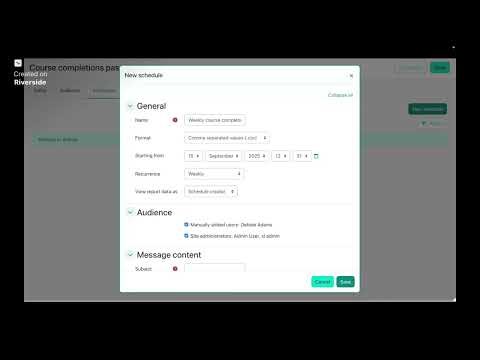 Scheduled reports with Moodle LMS and Workplace | Synergy Learning Customer Resource Hub