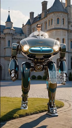 Jaguar E-Type Biped #robot Walking at Windsor Castle, UK #scifi #cyberpunk #fantasy
