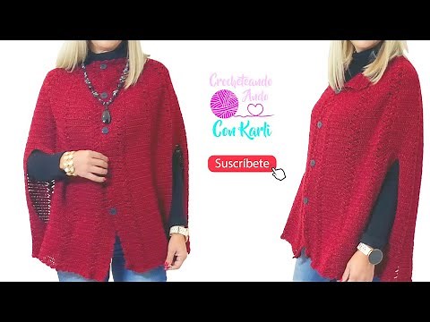 Capa tejida a crochet 💕 Modelo “Caperuza" 💋 - TODAS LAS TALLAS - Paso a Paso