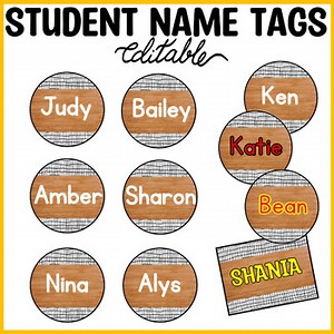 Printable Student Name Labels, Editable Classroom Labels, Book Bin Labels