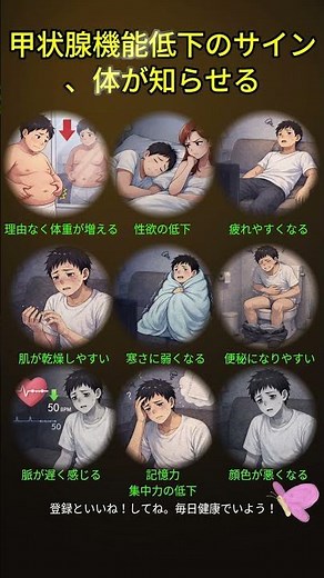 最近こんな症状があるなら…甲状腺低下の可能性 #甲状腺 #甲状腺機能低下症 #健康情報 #疲労 #便秘 #冷え性 #ホルモン #体のサイン #健康知識