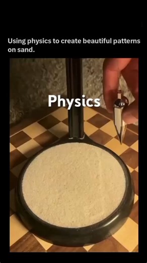 Quantum Physics | AI & Tech on Instagram: "Give the pendulum arm a push and watch as gravity and the earth's rotation take over creating geometric patterns in the sand. The fine sand provides minimal friction allowing the pendulum to swing for up to 5 minute periods as it gently "writes". Follow @quauntum.explained for more insights on quantum physics and Ai, technology⚛️ #science #physics #sciencebreed #sci #reels future interstellar"