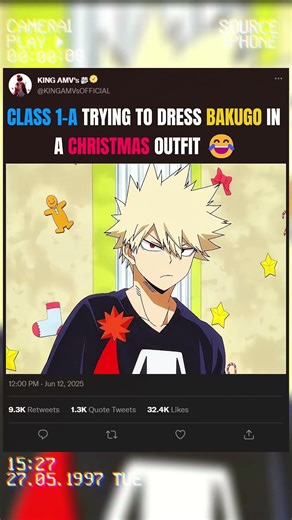 CLASS 1-A TRYING TO DRESS BAKUGO IN A CHRISTMAS OUTFIT 😂 | #myheroacademia #edit #amv #anime