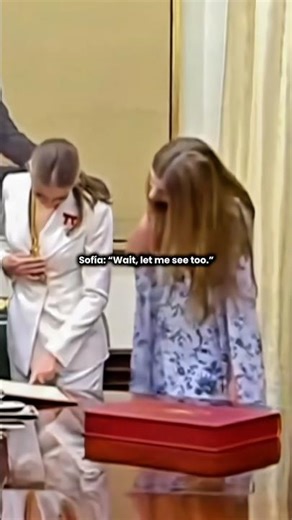 infanta Sofia cleaned the dust of her father's shoulder