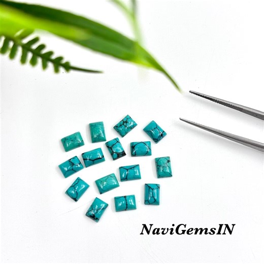 Green Howlite Turquoise Synthetic Rectangle/baguette Shape Cabochon Gemstone 5x7mm Size Cabochon Lot - Etsy