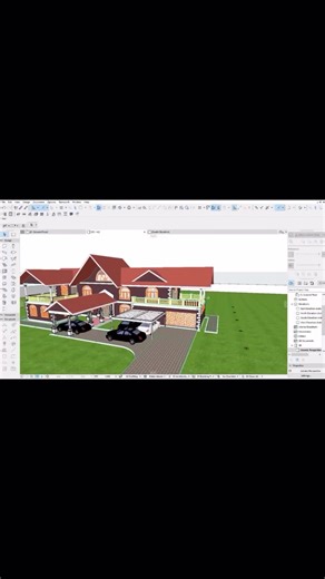 Private estate project on Archicad. Coming out nicely #architecturaldesign #archicad #revit #archicad28