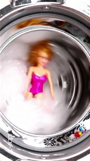Barbie in Washing Machine #barbie #washingmachine