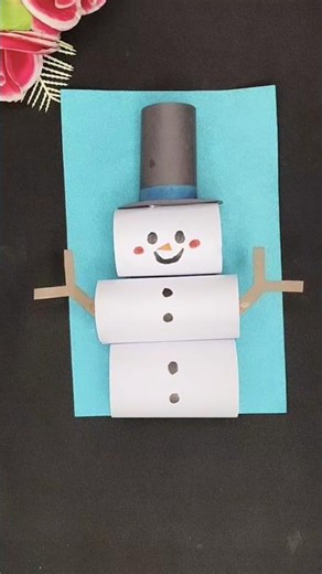 how to make paper snowman craft ideas for pre primary school kids crafts video #easycraftswithsabbo