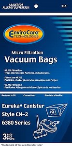 EnviroCare Replacement Micro Filtration Vacuum Bags Designed to Fit Eureka CN-2 Series 6830 3 Bags
