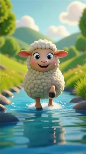 Cute Cartoon Sheep Eating Grass #sheep #sheepeating #kidsentertainment #kidsvideo