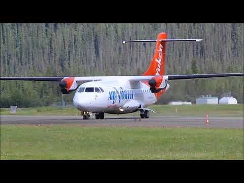 ATR-42 Gravel Runway Landing in Dawson Yukon - Air North