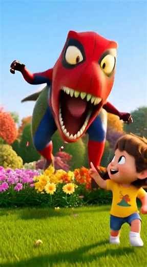 Spider-Man T-Rex Chase!🦖🔥Funny Dinosaur Adventure for Kids