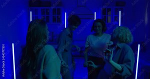 Young Women Dancing at Home