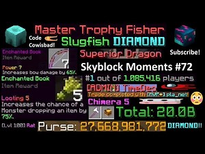 +20BIL + Diamond Trophy Hunter TWICE (hypixel skyblock moments #72)