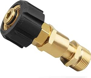 Pressure Washer Swivel Adapter Connector, NPT M22 14mm Female to Male, Power Washer Coupler Fittings for Hose Gun, Solid Brass, 5000PSI