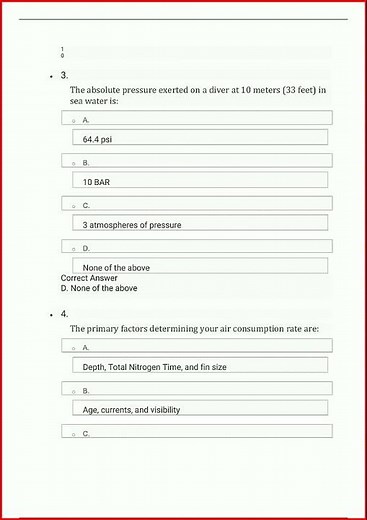Naui Basic Diver Practice Quiz Latest Update Actual Exam 150 video