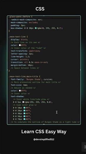 Interactive Neon Text using CSS #frontend #coding #cssanimation