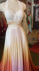 Sunset Ombre Wedding Dress, Chiffon Wedding Dress, Silk Wedding Dress, Colorful Wedding Dress, Flowy Wedding Dress, Beach Wedding Dress - Etsy