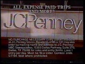 JCPenney Sweepsakes Commercial (1994)
