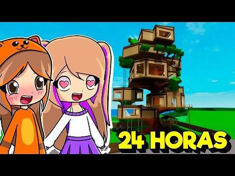 24 HOURS in Brookhaven's TREEHOUSE with Mandarina in Roblox