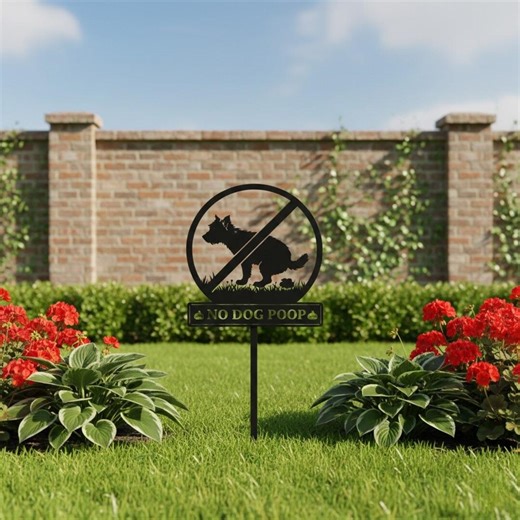 No Dog Poop Garden Sign, Dog Poop Warning Yard Stake, No Dog Waste Lawn Sign, Funny Pet Yard Sign, Outdoor Garden Rule Sign - Etsy